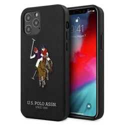   US Polo USHCP12MPUGFLBK iPhone 12/12 Pro 6,1" fekete Polo Embroidery Collection tok