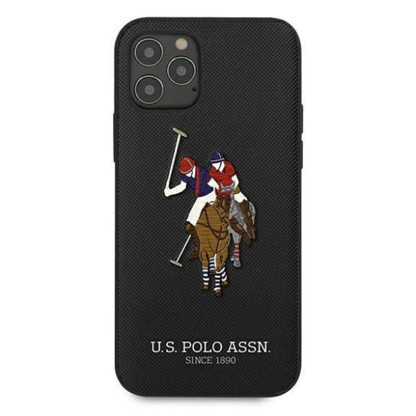 US Polo USHCP12MPUGFLBK iPhone 12/12 Pro 6,1" fekete Polo Embroidery Collection tok