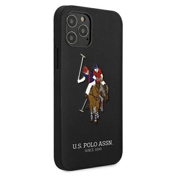 US Polo USHCP12MPUGFLBK iPhone 12/12 Pro 6,1" fekete Polo Embroidery Collection tok