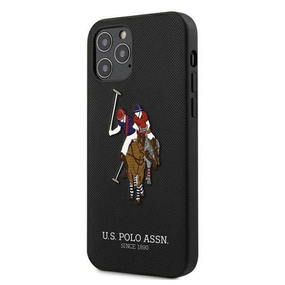 US Polo USHCP12LPUGFLBK iPhone 12 Pro Max 6,7" fekete Polo Embroidery Collection tok