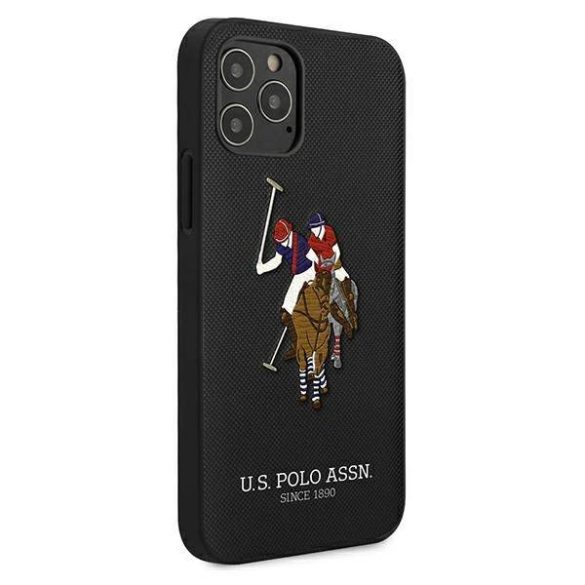 US Polo USHCP12LPUGFLBK iPhone 12 Pro Max 6,7" fekete Polo Embroidery Collection tok