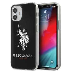 US Polo USHCP12STPUHRBK iPhone 12 mini 5,4" fekete fényes nagy logós tok