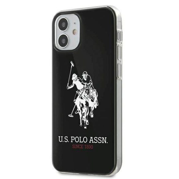 US Polo USHCP12STPUHRBK iPhone 12 mini 5,4" fekete fényes nagy logós tok