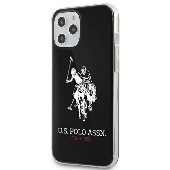 US Polo USHCP12MTPUHRBK iPhone 12/12 Pro 6,1" fekete fényes nagy logós tok