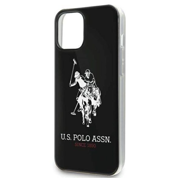 US Polo USHCP12LTPUHRBK iPhone 12 Pro Max 6,7" fekete fényes nagy logós tok