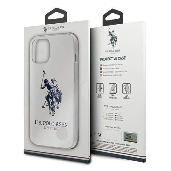 US Polo USHCP12LTPUHRWH iPhone 12 Pro Max 6,7" fehér fényes nagy logós tok