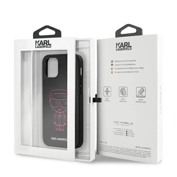 Karl Lagerfeld KLHCP12SPCUIKPI iPhone 12 mini 5,4" rózsaszín keménytok Karl ikonikus Outline tok