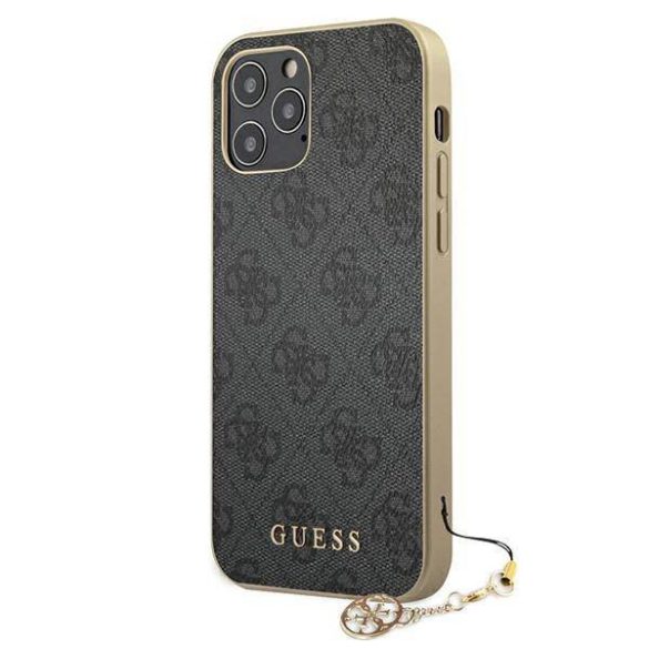 Guess GUHCP12MGF4GGR iPhone 12/12 Pro 6,1" szürke 4G Charms Collection keménytok