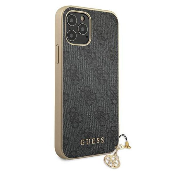 Guess GUHCP12MGF4GGR iPhone 12/12 Pro 6,1" szürke 4G Charms Collection keménytok