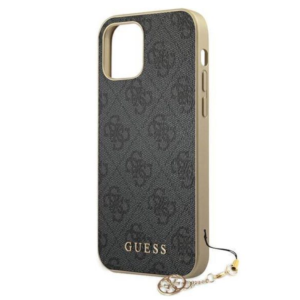 Guess GUHCP12MGF4GGR iPhone 12/12 Pro 6,1" szürke 4G Charms Collection keménytok