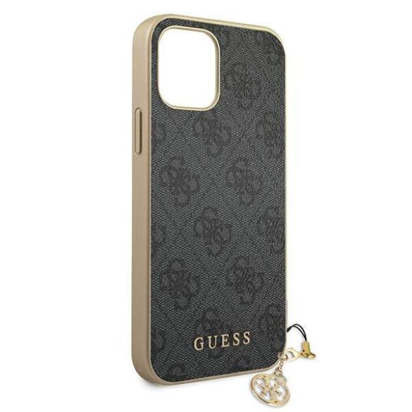 Guess GUHCP12MGF4GGR iPhone 12/12 Pro 6,1" szürke 4G Charms Collection keménytok