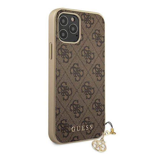 Guess GUHCP12LGF4GBR iPhone 12 Pro Max 6,7" barna 4G Charms Collection keménytok