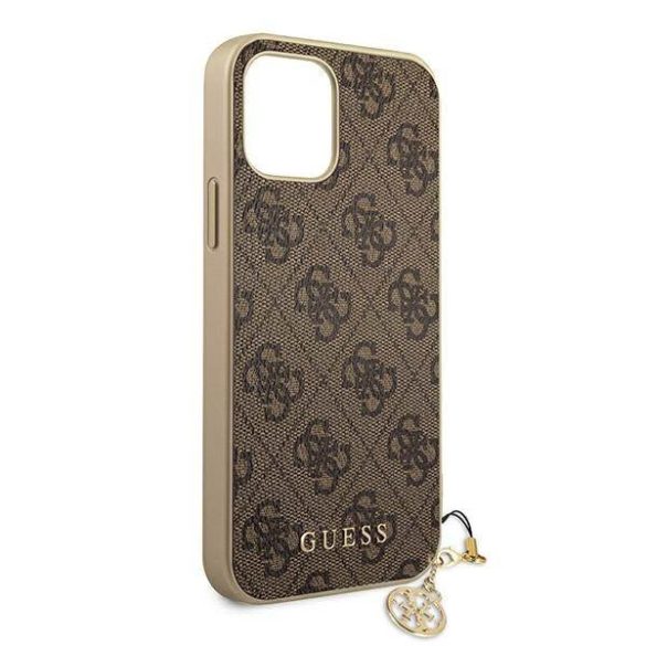 Guess GUHCP12LGF4GBR iPhone 12 Pro Max 6,7" barna 4G Charms Collection keménytok