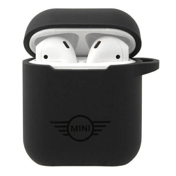 Mini MIACA2SLTBK AirPods 1/2 tok fekete keménytok Szilikon kollekció