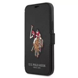   US Polo USFLBKP12MPUGFLBK iPhone 12/12 Pro 6,1" fekete könyvtok Polo Embroidery Collection