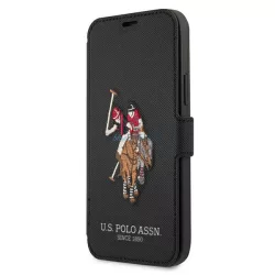   US Polo USFLBKP12MPUGFLBK iPhone 12/12 Pro 6,1" fekete könyvtok Polo Embroidery Collection