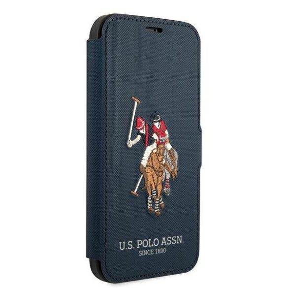 US Polo USFLBKP12MPUGFLNV iPhone 12/12 Pro 6,1" kék könyvtok Polo Embroidery Collection