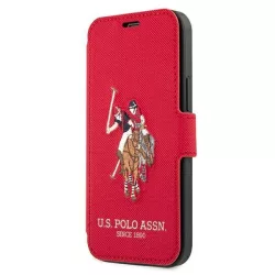   US Polo USFLBKP12MPUGFLRE iPhone 12/12 Pro 6,1" piros könyvtok Polo Embroidery Collection