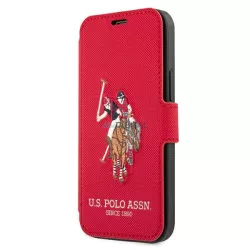   US Polo USFLBKP12MPUGFLRE iPhone 12/12 Pro 6,1" piros könyvtok Polo Embroidery Collection
