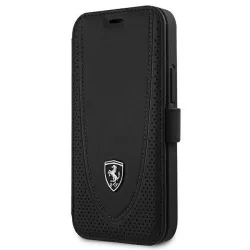   Ferrari FEOGOFLBKP12SBK iPhone 12 mini 5,4" fekete Off Track perforált könyvtok