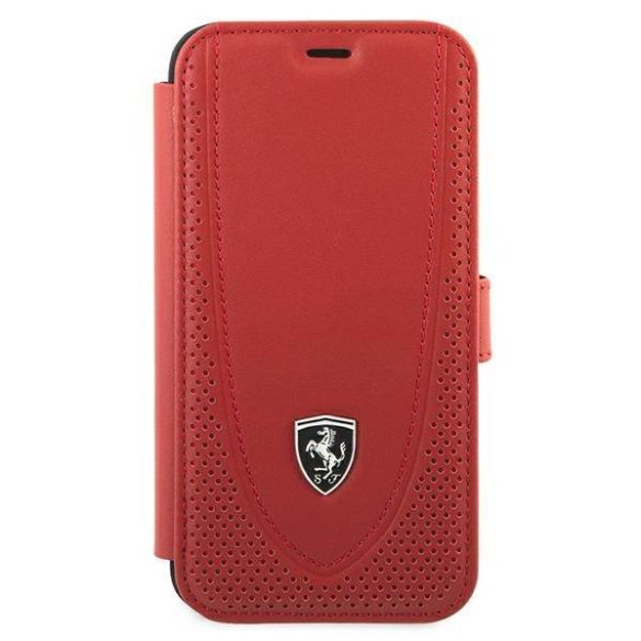 Ferrari FEOGOFLBKP12SRE iPhone 12 mini 5,4" piros Off Track perforált könyvtok