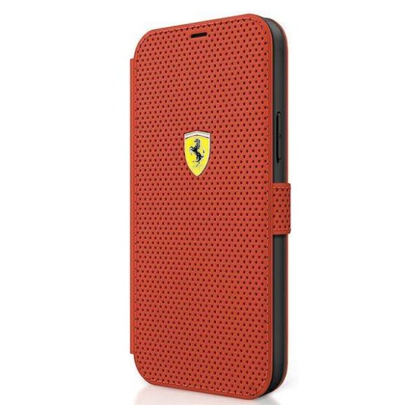 Ferrari FESPEFLBKP12SRE iPhone 12 mini 5,4" piros On Track perforált könyvtok