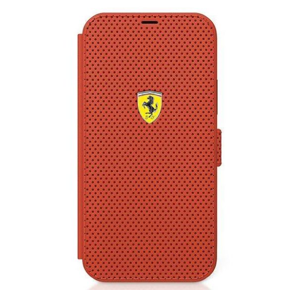 Ferrari FESPEFLBKP12SRE iPhone 12 mini 5,4" piros On Track perforált könyvtok