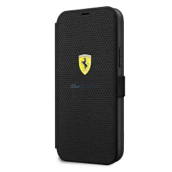  Ferrari FESPEFLBKP12MBK iPhone 12/12 Pro 6,1" fekete On Track perforált könyvtok
