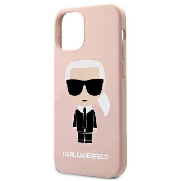 Karl Lagerfeld KLHCP12SSLFKPI iPhone 12 mini 5,4" keménytok világos rózsaszín szilikon ikonikus tok