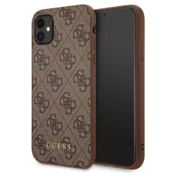   Guess GUHCN61G4GFBR iPhone 11  6,1" barna keménytok 4G fém arany logóval