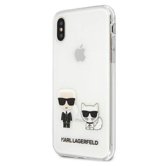 Karl Lagerfeld KLHCPXCKTR iPhone X/Xs átlátszó Karl & Choupette keménytok