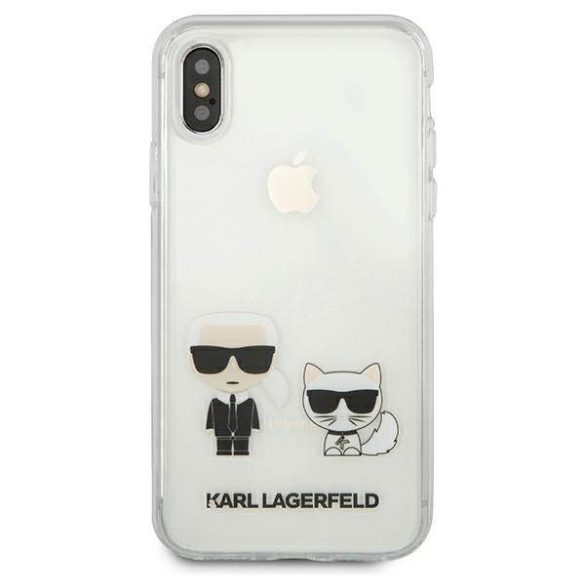 Karl Lagerfeld KLHCPXCKTR iPhone X/Xs átlátszó Karl & Choupette keménytok