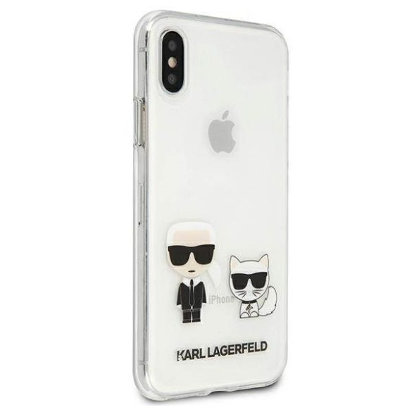 Karl Lagerfeld KLHCPXCKTR iPhone X/Xs átlátszó Karl & Choupette keménytok