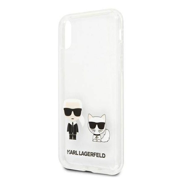 Karl Lagerfeld KLHCPXCKTR iPhone X/Xs átlátszó Karl & Choupette keménytok