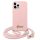 Guess GUHCP12LLSCLMGLP iPhone 12 Pro Max 6,7" rózsaszín fém logós keménytok zsinórral