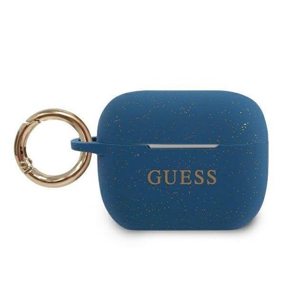 Guess GUACAPSILGLBL AirPods Pro kék szilikon Glitter tok