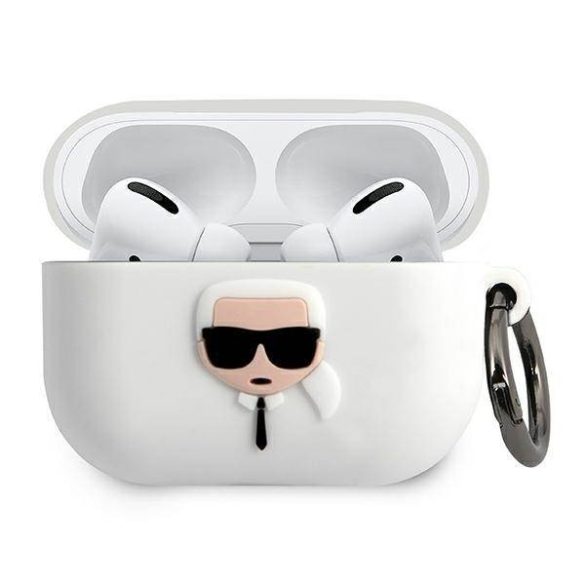 Karl Lagerfeld KLACAPSILGLWH AirPods Pro fehér szilikon ikonikus tok