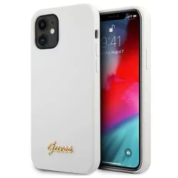   Guess GUHCP12SLSLMGWH iPhone 12 mini 5,4" fehér Metal Logo Script keménytokban