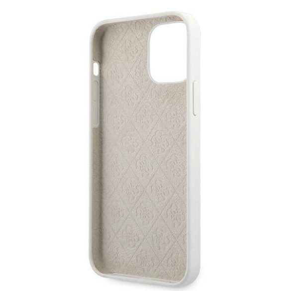 Guess GUHCP12MLSLMGWWH iPhone 12/12 Pro 6,1" fehér Metal Logo Script keménytok