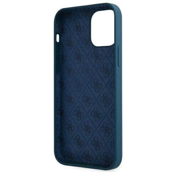 Guess GUHCP12LLSLMGBL iPhone 12 Pro Max 6,7" kék Metal Logo Script keménytok