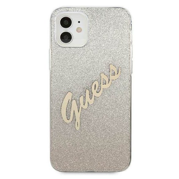 Guess GUHCP12SPCUGLSGO iPhone 12 mini 5,4" arany csillogó színátmenetes Script keménytok