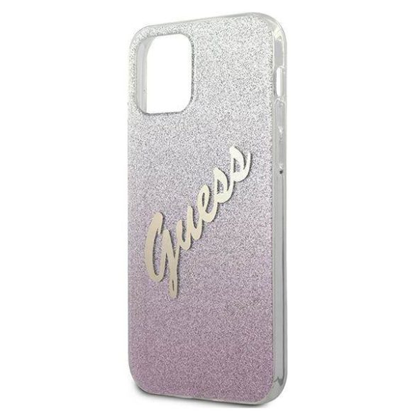 Guess GUHCP12SPCUGLSPI iPhone 12 mini 5,4" rózsaszín csillogó színátmenetes Script keménytok