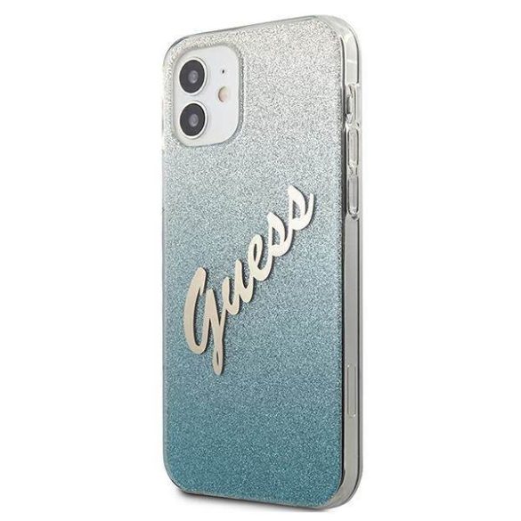 Guess GUHCP12SPCUGLSBL iPhone 12 mini 5,4" kék csillogó színátmenetes Script keménytok