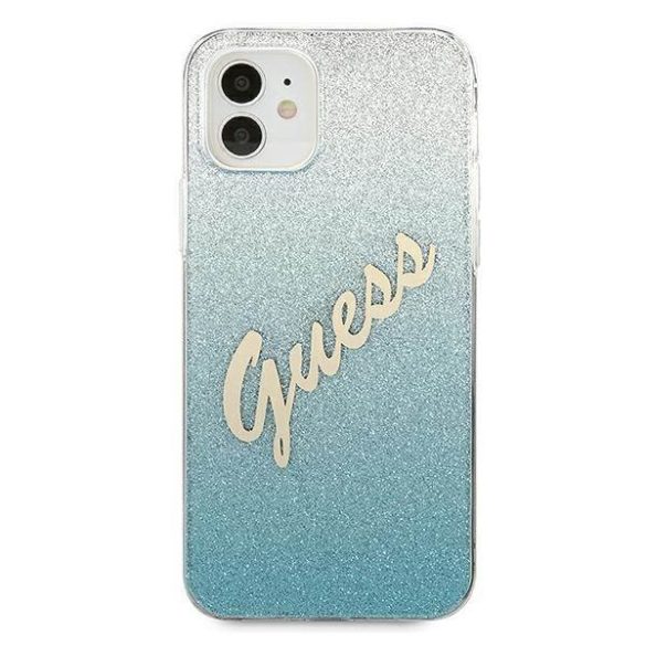 Guess GUHCP12SPCUGLSBL iPhone 12 mini 5,4" kék csillogó színátmenetes Script keménytok