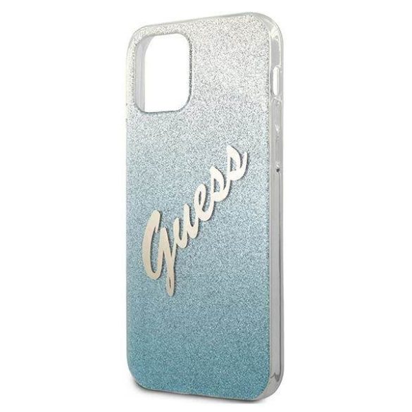 Guess GUHCP12SPCUGLSBL iPhone 12 mini 5,4" kék csillogó színátmenetes Script keménytok