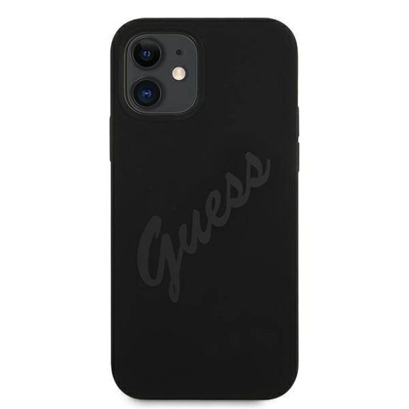 Guess GUHCP12SLSVSBK iPhone 12 mini 5,4" fekete Script Vintage keménytok