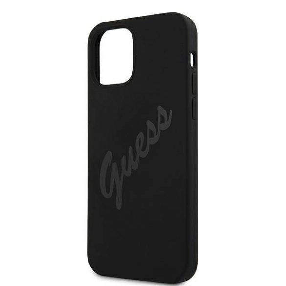 Guess GUHCP12LLSVSBK iPhone 12 Pro Max 6,7" fekete Script Vintage keménytok