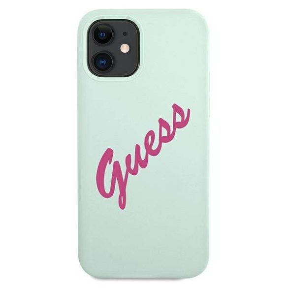 Guess GUHCP12SLSVSBF iPhone 12 mini 5,4" kék fukszia szilikon Vintage keménytok