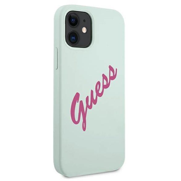 Guess GUHCP12SLSVSBF iPhone 12 mini 5,4" kék fukszia szilikon Vintage keménytok