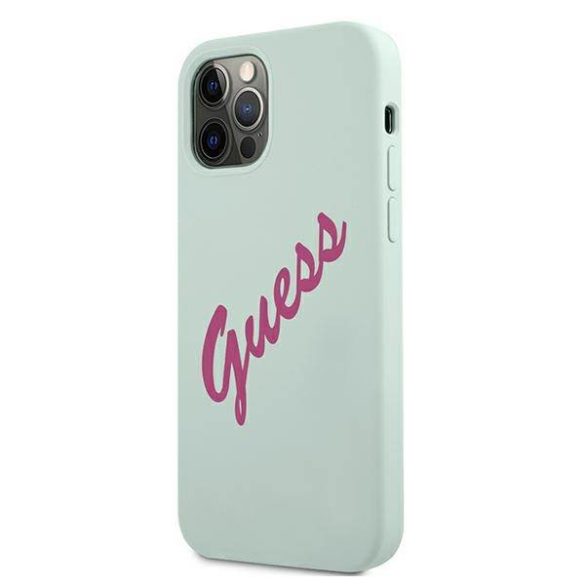 Guess GUHCP12LLSVSBF iPhone 12 Pro Max 6,7" kék fukszia szilikon keménytok